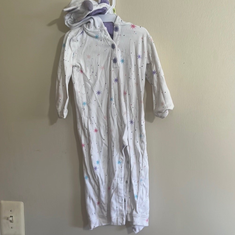 Gymboree unicorns hooded pj one piece 18-24 months
